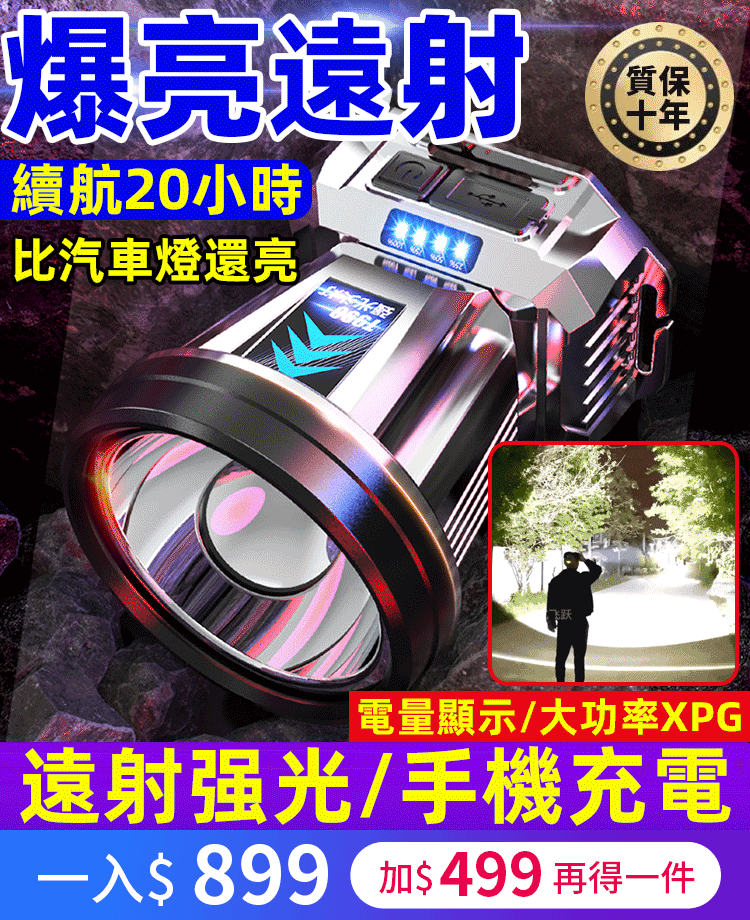 新款德國沖天炮頭燈XPG大功率 真正的黑科技 激光射程3000米【可作為移動電源】