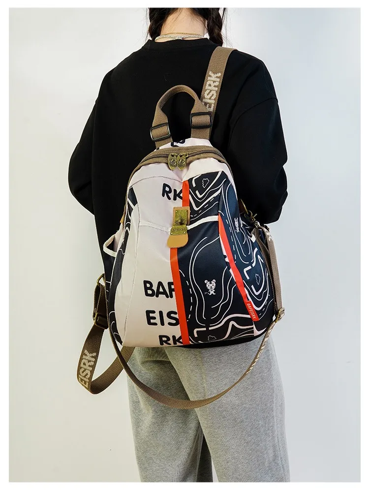 2024年新女士時尚民族風潮流印花牛津背包，24小時客服在線，售後無憂