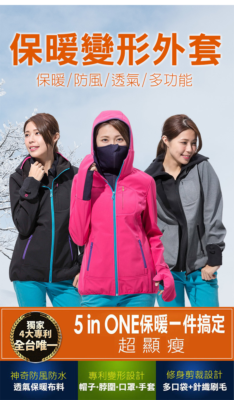 【獨家專利全台唯一 】3DKING防風保暖變形外套-空姐推薦